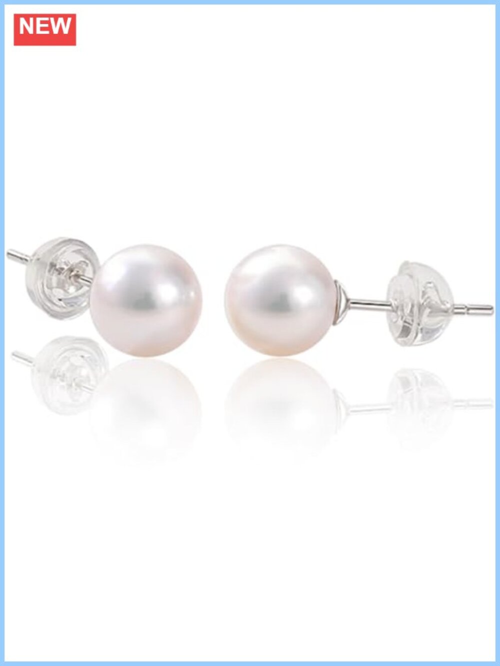 Sterling Silver Freshwater Pearl Stud Earrings Hypoallergenic
